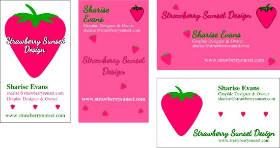 Strawberry Sunset Business Cards
